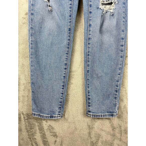 Levis High Waisted Mom Jeans 26 Distressed Light Wash Stretchy High Rise Grunge - Picture 3 of 16